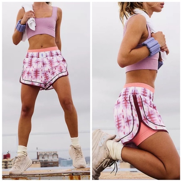 FP Movement Varsity Blues Printed Athletic Shorts Purple Size Medium NWT - Picture 1 of 4